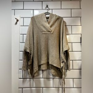 Tan La Classe Couture Oversized Knitted Cowl Neck Sweater
